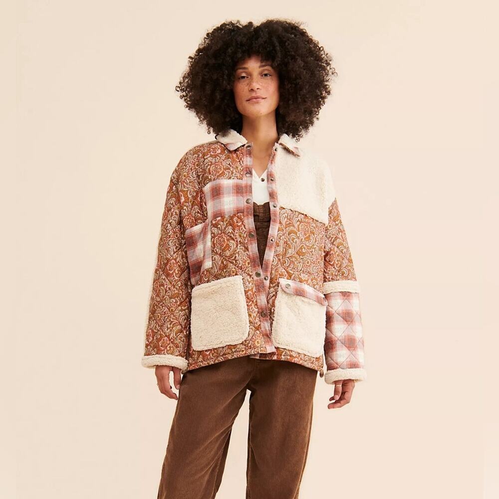 Free People x Floe Germine Q Patchwork Shirt Jacket